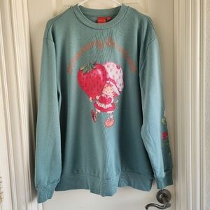 Strawberry Shortcake Crewneck Sweatshirt Size Medium Sage Green